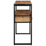 Casa si Gradina - Mobilier - Mese si birouri - Mese living - Mese de Finalizare Negru 120x33x75 cm Lemn Masiv de Acacia si Metal - Infinity.ro
