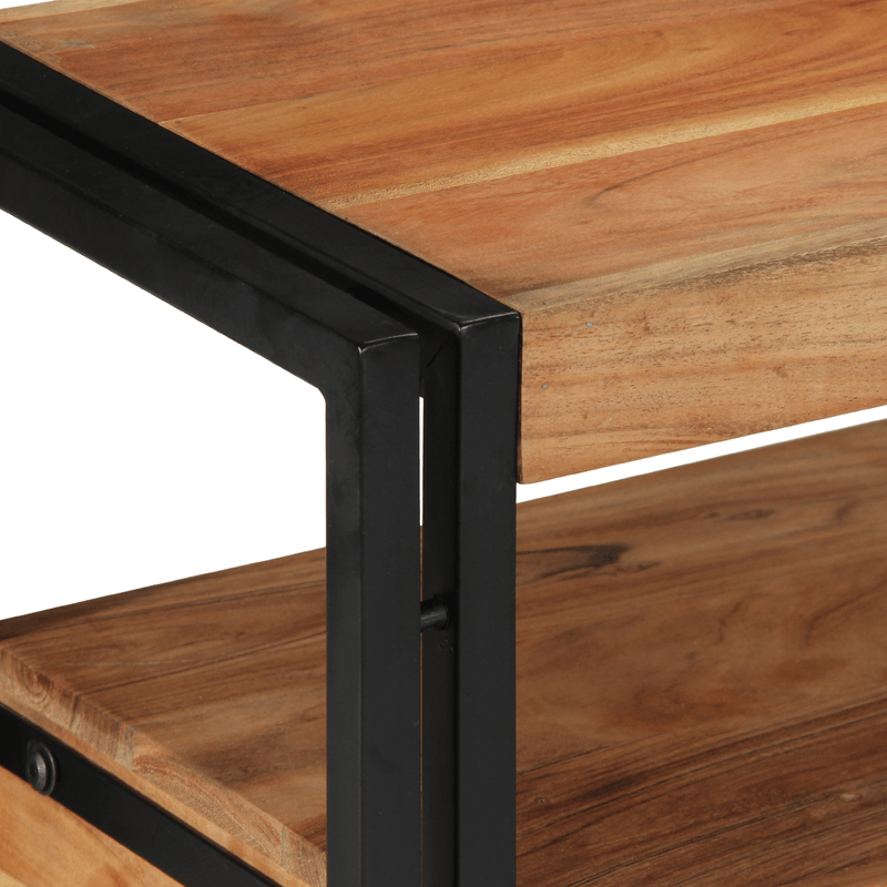 Casa si Gradina - Mobilier - Mese si birouri - Mese living - Mese de Finalizare Negru 120x33x75 cm Lemn Masiv de Acacia si Metal - Infinity.ro