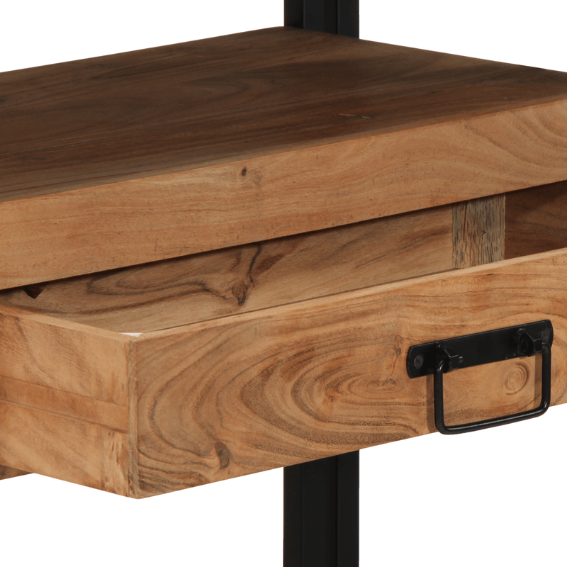 Casa si Gradina - Mobilier - Mese si birouri - Mese living - Mese de Finalizare Negru 120x33x75 cm Lemn Masiv de Acacia si Metal - Infinity.ro