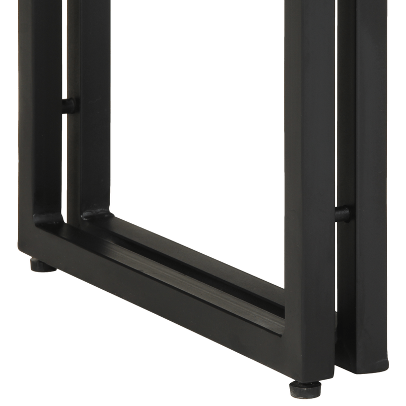 Casa si Gradina - Mobilier - Mese si birouri - Mese living - Mese de Finalizare Negru 120x33x75 cm Lemn Masiv de Acacia si Metal - Infinity.ro