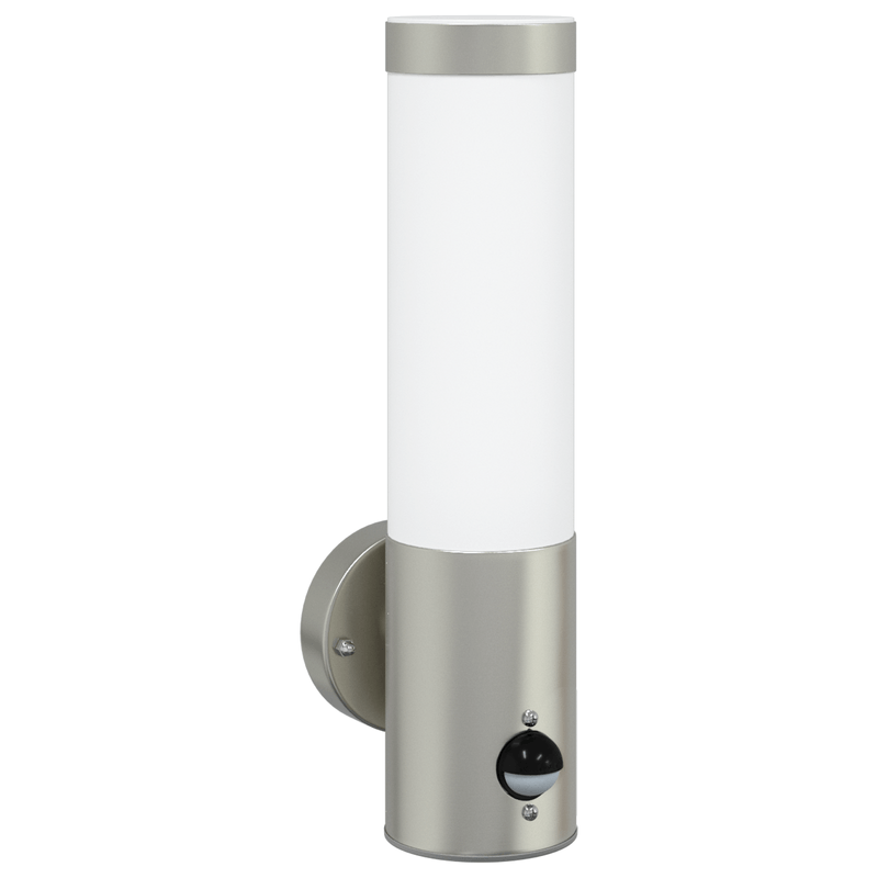 Casa si Gradina - Corpuri si surse de iluminat - Plafoniere, aplice si spoturi - Lampa de perete exterior cu senzor, argintiu, otel inox. IP44 - Infinity.ro