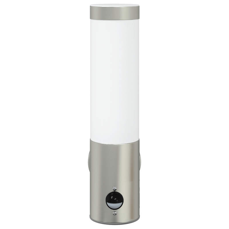 Casa si Gradina - Corpuri si surse de iluminat - Plafoniere, aplice si spoturi - Lampa de perete exterior cu senzor, argintiu, otel inox. IP44 - Infinity.ro