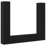 Casa si Gradina - Mobilier - Seturi de mobilier - Seturi living - Set dulap TV  6 piese montat pe perete din stejar negru, lemn ingineresc - Infinity.ro
