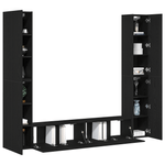Casa si Gradina - Mobilier - Seturi de mobilier - Seturi living - Set dulap TV  6 piese montat pe perete din stejar negru, lemn ingineresc - Infinity.ro