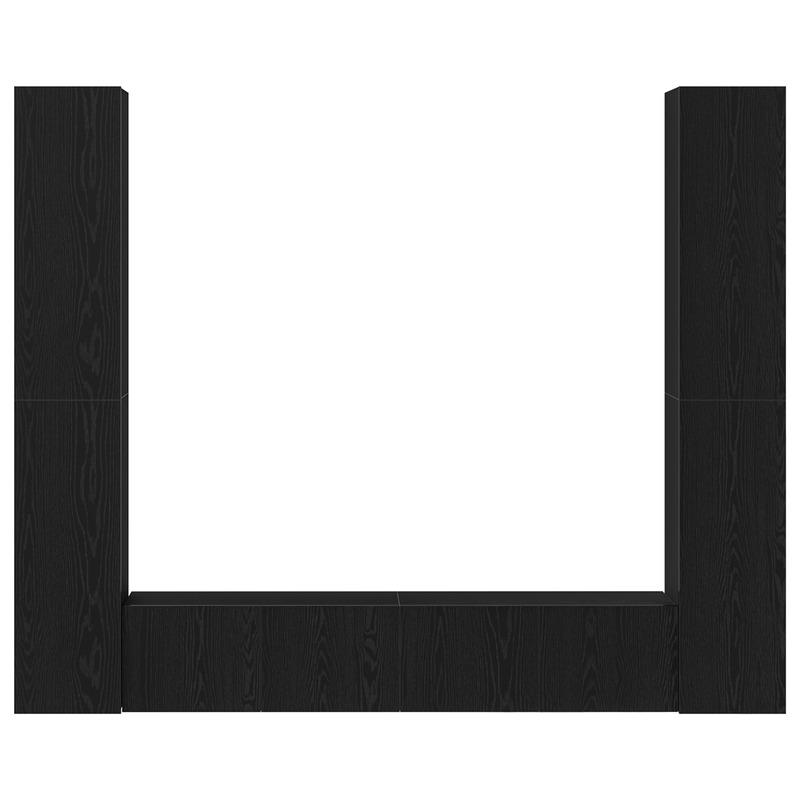 Casa si Gradina - Mobilier - Seturi de mobilier - Seturi living - Set dulap TV  6 piese montat pe perete din stejar negru, lemn ingineresc - Infinity.ro