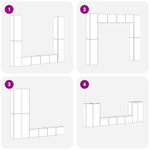 Casa si Gradina - Mobilier - Seturi de mobilier - Seturi living - Set dulap TV  6 piese montat pe perete din stejar negru, lemn ingineresc - Infinity.ro