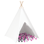 Jucarii, Copii si Bebe - Jucarii si jocuri - Jucarii de exterior - Spatii de joaca si accesorii - Cort Teepee pentru Copii cu Geanta Peach & Bile de Joaca Alba - Infinity.ro