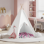 Jucarii, Copii si Bebe - Jucarii si jocuri - Jucarii de exterior - Spatii de joaca si accesorii - Cort Teepee pentru Copii cu Geanta Peach & Bile de Joaca Alba - Infinity.ro