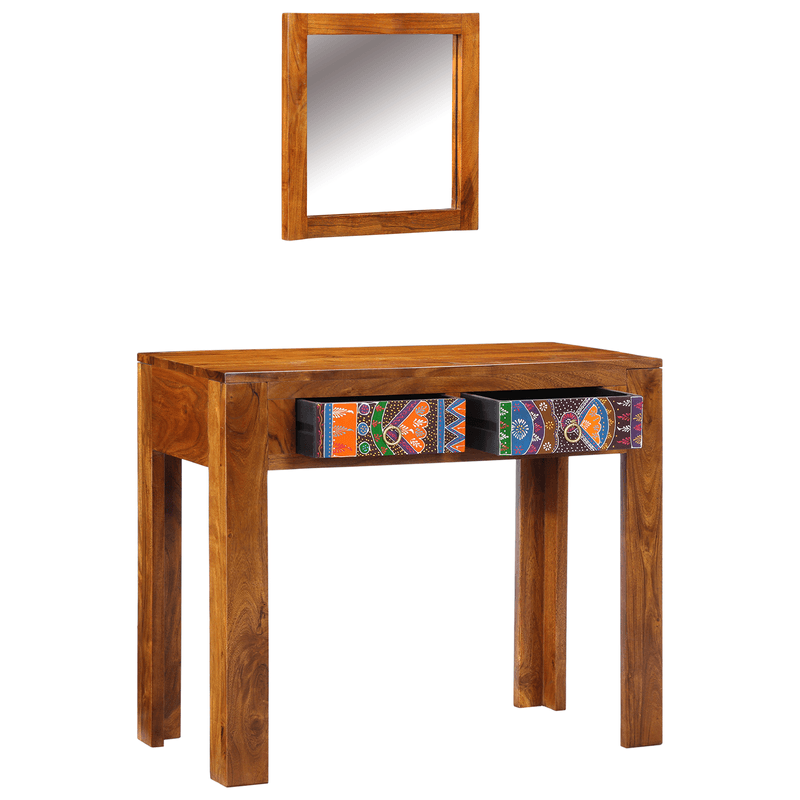 Casa si Gradina - Mobilier - Comode si corpuri - Masute de toaleta - Masa de toaleta cu oglinda Maro Miere din lemn masiv de Acacia - Infinity.ro