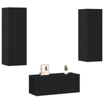 Casa si Gradina - Mobilier - Seturi de mobilier - Seturi living - Set de cabinet TV  3 piese montat pe perete din lemn inginerizat stejar negru - Infinity.ro
