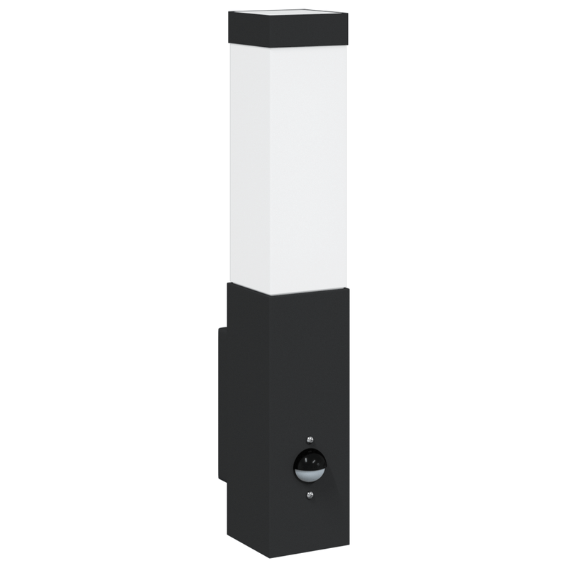 Casa si Gradina - Corpuri si surse de iluminat - Veioze si lampi - Lampi de veghe - Lumini de Perete Exterioare cu Senzor 2 Piese Otel Inoxidabil Negru IP44 - Infinity.ro