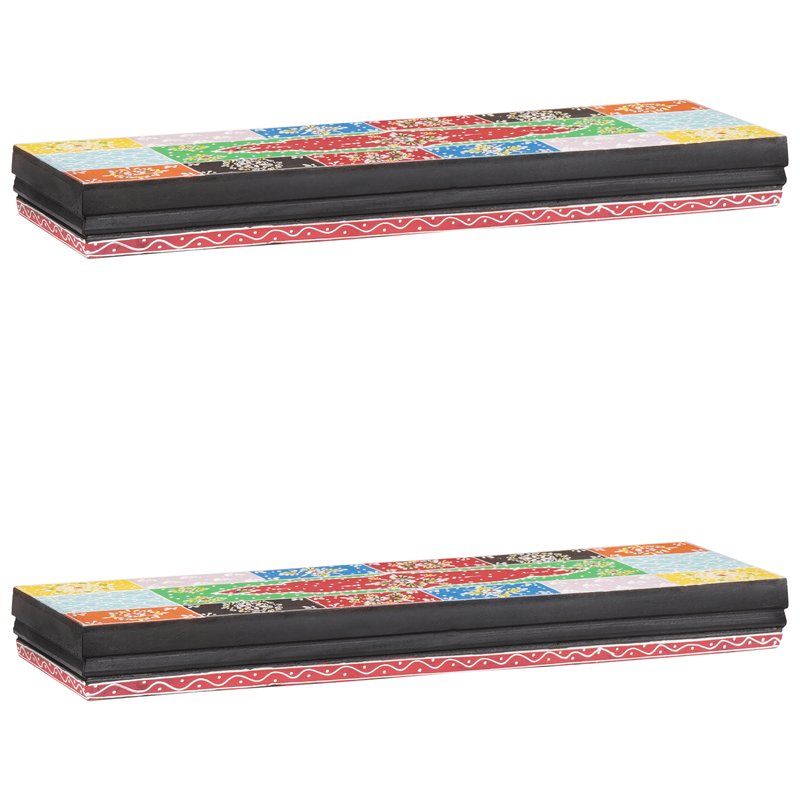 Casa si Gradina - Mobilier - Biblioteci si rafturi - Rafturi - Rafturi pe perete 2 buc 60 x 20 x 6 cm din lemn masiv de Mango - Infinity.ro