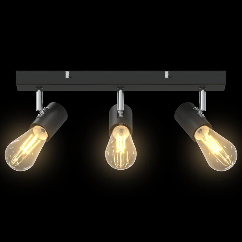 Casa si Gradina - Corpuri si surse de iluminat - Plafoniere, aplice si spoturi - Spot de plafon 3 cai ajustabil negru E27 - Infinity.ro