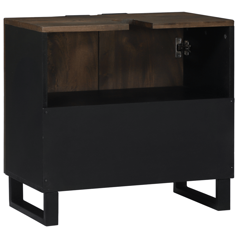 Casa si Gradina - Mobilier - Mobilier baie - Comode baie - Cabinet pentru chiuveta Nuc Lemn masiv, Metal Mediu Elegant - Infinity.ro