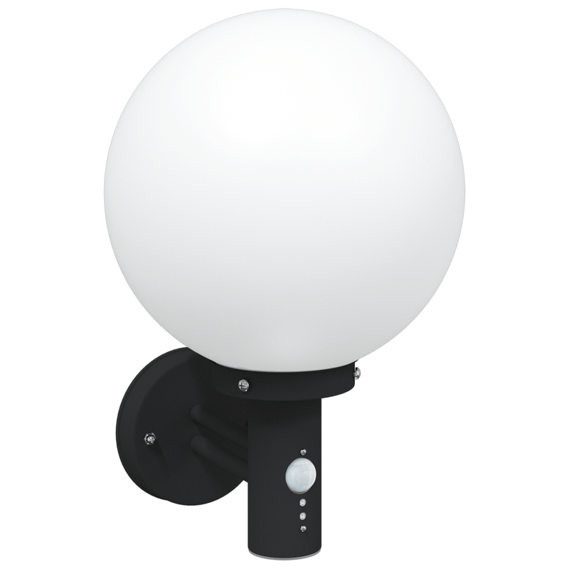 Casa si Gradina - Corpuri si surse de iluminat - Veioze si lampi - Lampi de veghe - Aplice de Perete Exterioare cu Senzor 2 piese Negru Otel Inoxidabil IP44 - Infinity.ro