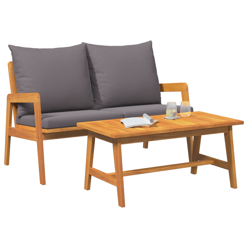 Casa si Gradina - Gradina si terasa - Mobilier exterior - Seturi mobila gradina - Set Bistro 2 piese cu perne - Fabricat din lemn solid de acacia - Infinity.ro