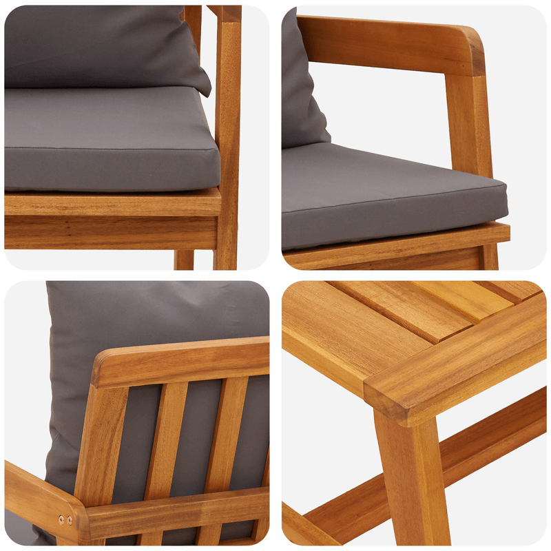 Casa si Gradina - Gradina si terasa - Mobilier exterior - Seturi mobila gradina - Set Bistro 2 piese cu perne - Fabricat din lemn solid de acacia - Infinity.ro