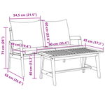Casa si Gradina - Gradina si terasa - Mobilier exterior - Seturi mobila gradina - Set Bistro 2 piese cu perne - Fabricat din lemn solid de acacia - Infinity.ro