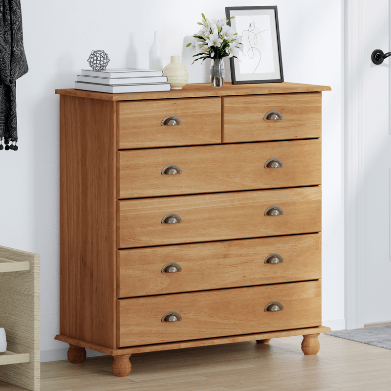 Casa si Gradina - Mobilier - Comode si corpuri - Comode - Comoda 'ASKIM'91x40x95.5 cm Lemn Solid de Pin - Infinity.ro