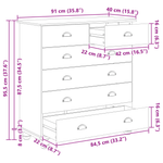 Casa si Gradina - Mobilier - Comode si corpuri - Comode - Comoda 'ASKIM'91x40x95.5 cm Lemn Solid de Pin - Infinity.ro