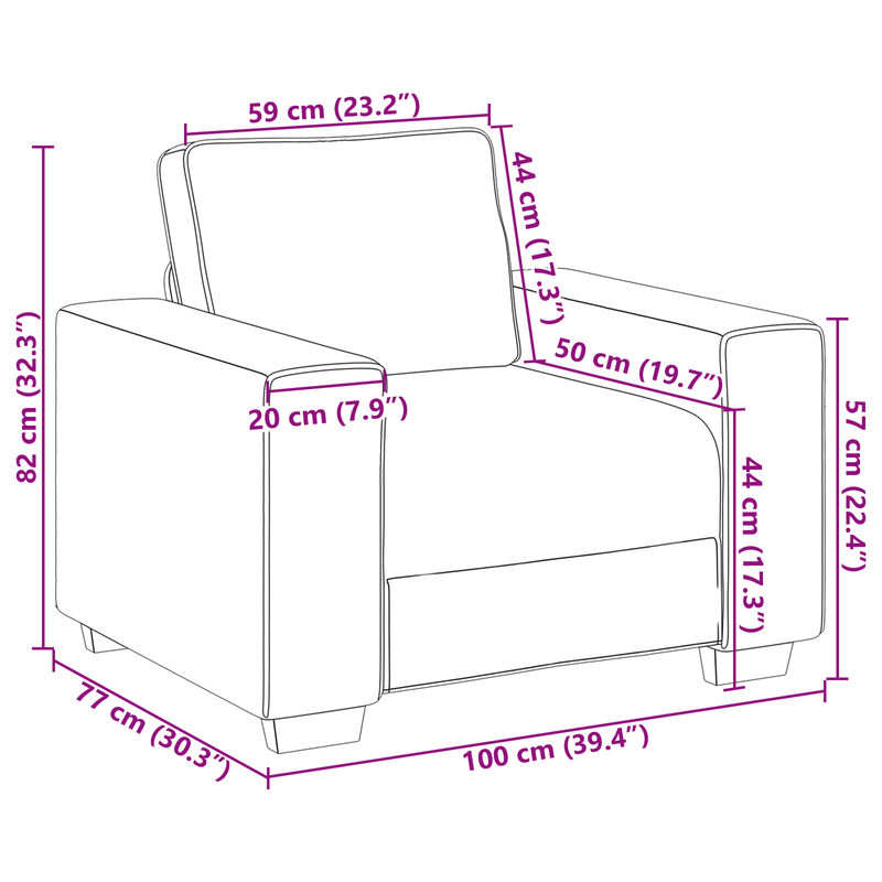 Casa si Gradina - Mobilier - Scaune si fotolii - Fotolii - Fotoliu, crem, 59 cm, textil - Infinity.ro
