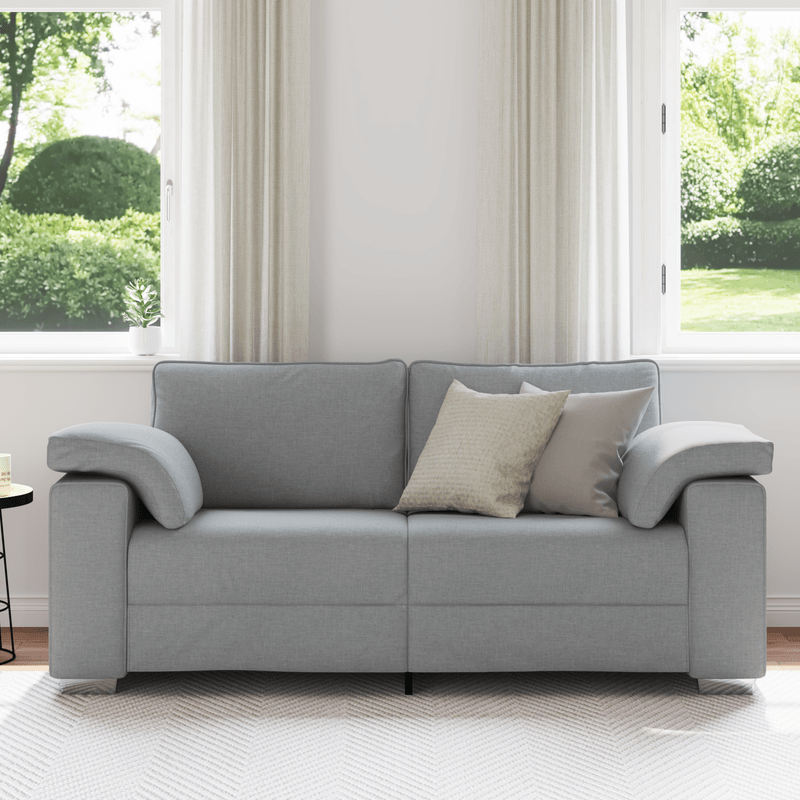 Casa si Gradina - Mobilier - Canapele si coltare - Canapele - Canapea dubla, gri deschis, 140 cm, textil - Infinity.ro