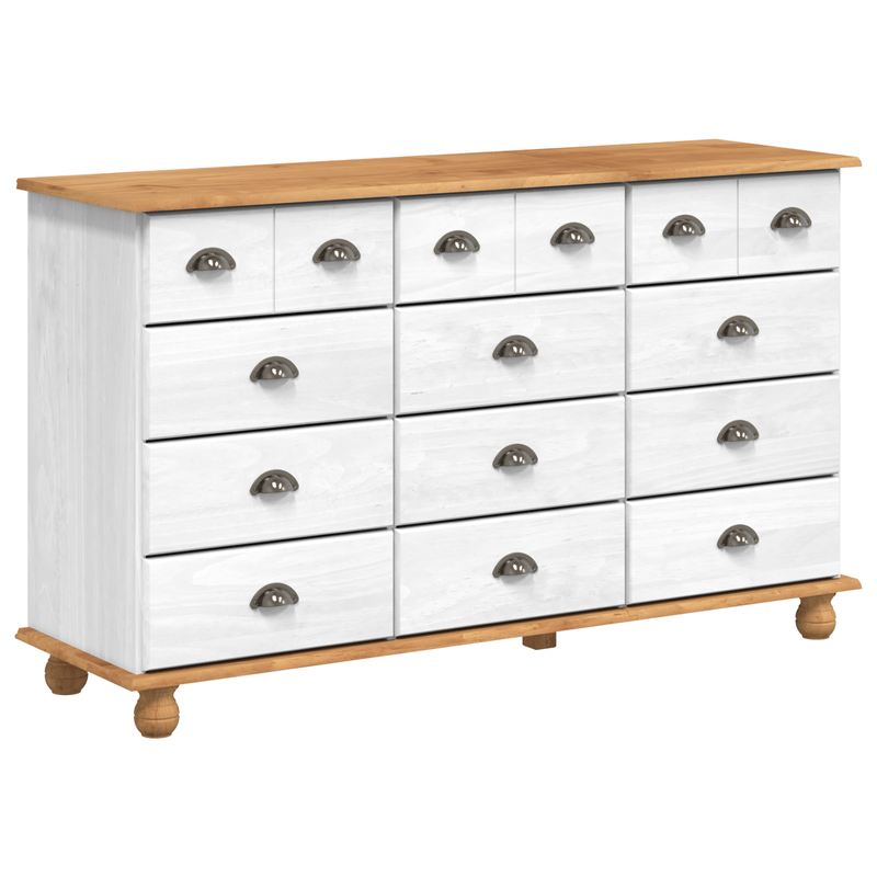 Casa si Gradina - Mobilier - Comode si corpuri - Comode - Comoda cu sertare "ASKIM" Alb 79x40x133.5 cm Lemn masiv Pin - Infinity.ro
