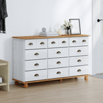Casa si Gradina - Mobilier - Comode si corpuri - Comode - Comoda cu sertare "ASKIM" Alb 79x40x133.5 cm Lemn masiv Pin - Infinity.ro