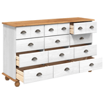 Casa si Gradina - Mobilier - Comode si corpuri - Comode - Comoda cu sertare "ASKIM" Alb 79x40x133.5 cm Lemn masiv Pin - Infinity.ro