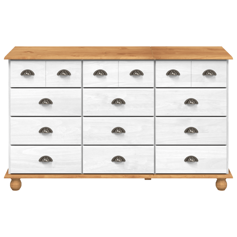 Casa si Gradina - Mobilier - Comode si corpuri - Comode - Comoda cu sertare "ASKIM" Alb 79x40x133.5 cm Lemn masiv Pin - Infinity.ro