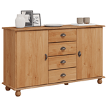 Casa si Gradina - Mobilier - Comode si corpuri - Comode - Comoda "ASKIM" 133,5x40x79 cm Lemn masiv de pin - Infinity.ro