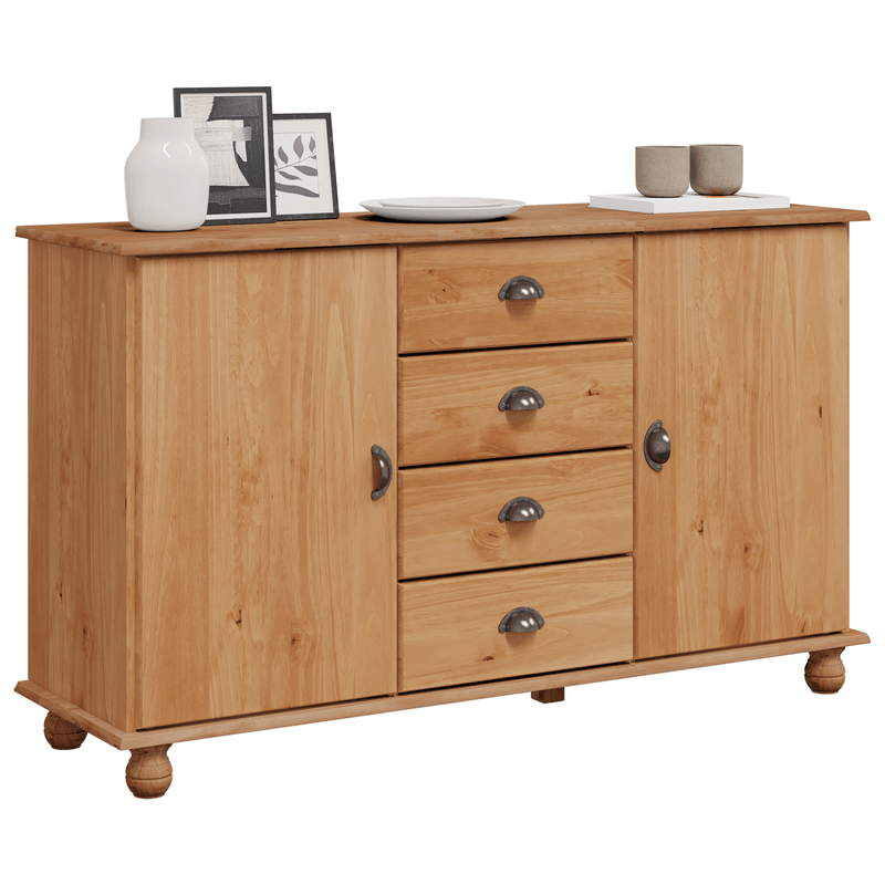 Casa si Gradina - Mobilier - Comode si corpuri - Comode - Comoda "ASKIM" 133,5x40x79 cm Lemn masiv de pin - Infinity.ro
