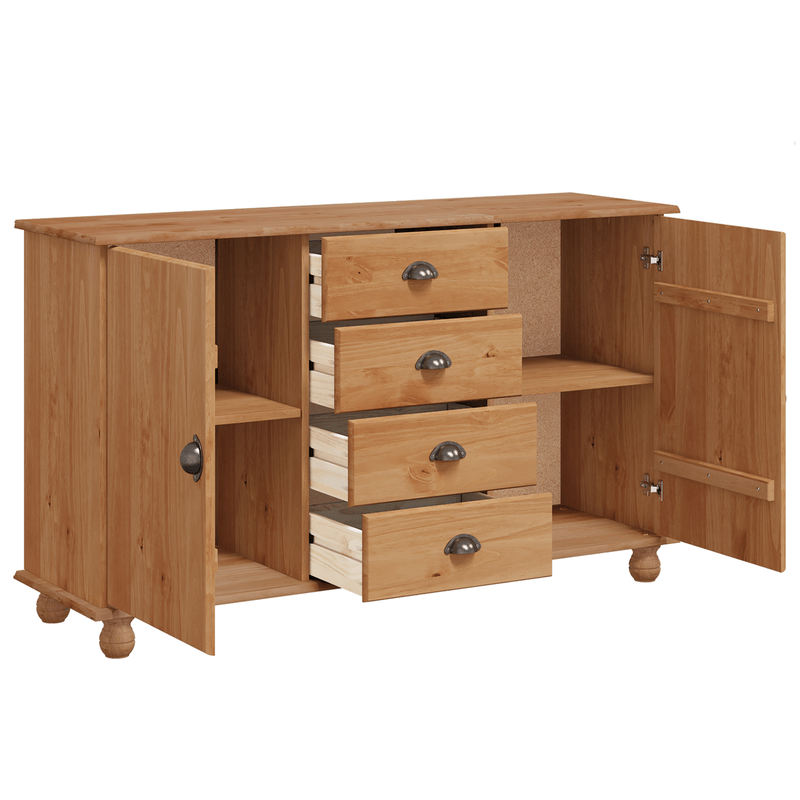 Casa si Gradina - Mobilier - Comode si corpuri - Comode - Comoda "ASKIM" 133,5x40x79 cm Lemn masiv de pin - Infinity.ro