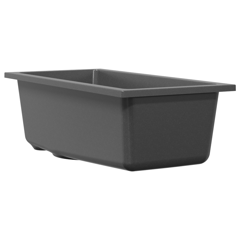 Casa si Gradina - Sanitare - Chiuveta bucatarie si accesorii - Chiuvete bucatarie - Chiuveta de bucatarie cu orificiu de supraplin din granit gri - Infinity.ro