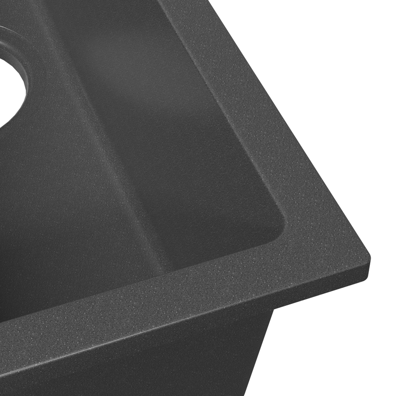 Casa si Gradina - Sanitare - Chiuveta bucatarie si accesorii - Chiuvete bucatarie - Chiuveta de bucatarie cu orificiu de supraplin din granit gri - Infinity.ro
