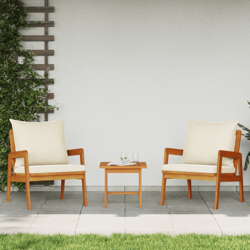 Casa si Gradina - Gradina si terasa - Mobilier exterior - Seturi mobila gradina - Set bistro, 3 piese, cu perne, lemn masiv de acacia - Infinity.ro