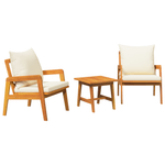 Casa si Gradina - Gradina si terasa - Mobilier exterior - Seturi mobila gradina - Set bistro, 3 piese, cu perne, lemn masiv de acacia - Infinity.ro
