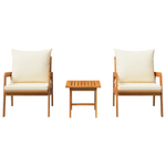 Casa si Gradina - Gradina si terasa - Mobilier exterior - Seturi mobila gradina - Set bistro, 3 piese, cu perne, lemn masiv de acacia - Infinity.ro