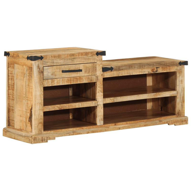 Casa si Gradina - Mobilier - Organizare si depozitare - Bancute - Banca pentru incaltaminte 110x35x50 cm Lemn masiv de mango rugos - Infinity.ro
