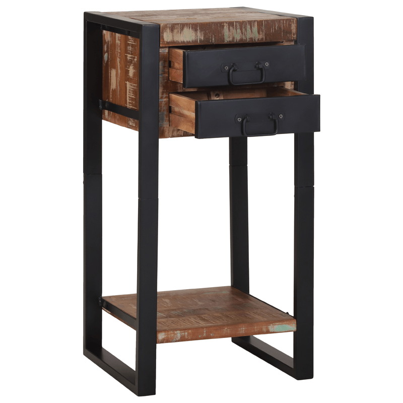 Casa si Gradina - Mobilier - Comode si corpuri - Noptiere - Masa de colt Multicolor 40x40x80 cm Lemn solid recuperat - Infinity.ro