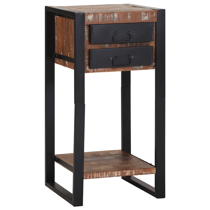 Casa si Gradina - Mobilier - Comode si corpuri - Noptiere - Masa de colt Multicolor 40x40x80 cm Lemn solid recuperat - Infinity.ro