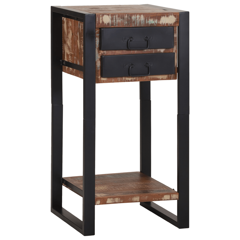 Casa si Gradina - Mobilier - Comode si corpuri - Noptiere - Masa de colt Multicolor 40x40x80 cm Lemn solid recuperat - Infinity.ro