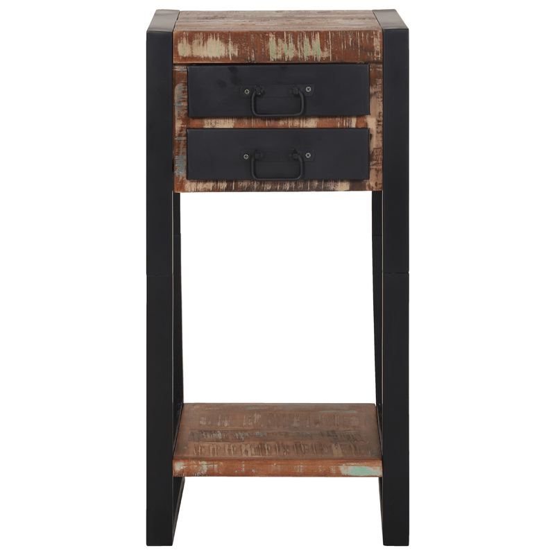 Casa si Gradina - Mobilier - Comode si corpuri - Noptiere - Masa de colt Multicolor 40x40x80 cm Lemn solid recuperat - Infinity.ro
