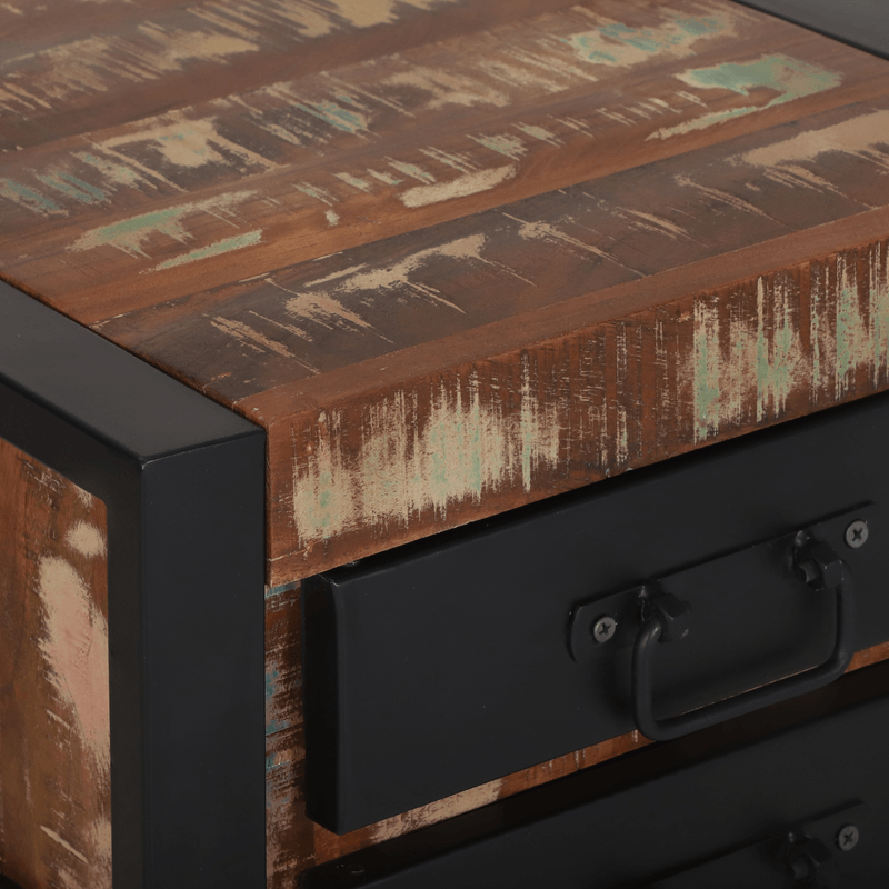 Casa si Gradina - Mobilier - Comode si corpuri - Noptiere - Masa de colt Multicolor 40x40x80 cm Lemn solid recuperat - Infinity.ro