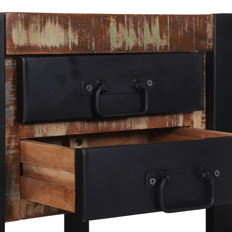 Casa si Gradina - Mobilier - Comode si corpuri - Noptiere - Masa de colt Multicolor 40x40x80 cm Lemn solid recuperat - Infinity.ro