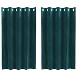 Casa si Gradina - Textile si covoare - Perdele si draperii - Draperii - Draperii opace cu ocheti, 2 buc., verde inchis, catifea - Infinity.ro