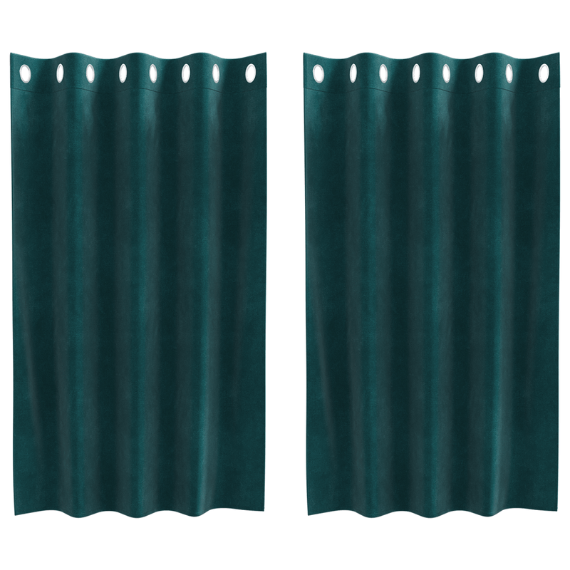 Casa si Gradina - Textile si covoare - Perdele si draperii - Draperii - Draperii opace cu ocheti, 2 buc., verde inchis, catifea - Infinity.ro