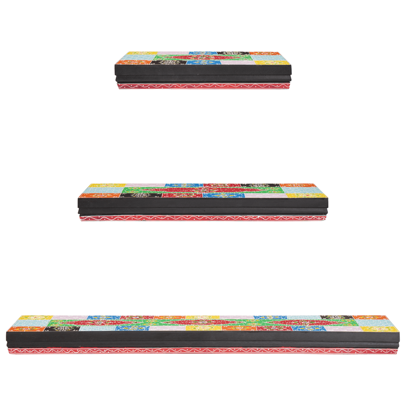 Casa si Gradina - Mobilier - Biblioteci si rafturi - Rafturi - Set de 3 rafturi montate pe perete 100x20x6 cm din lemn de mango - Infinity.ro