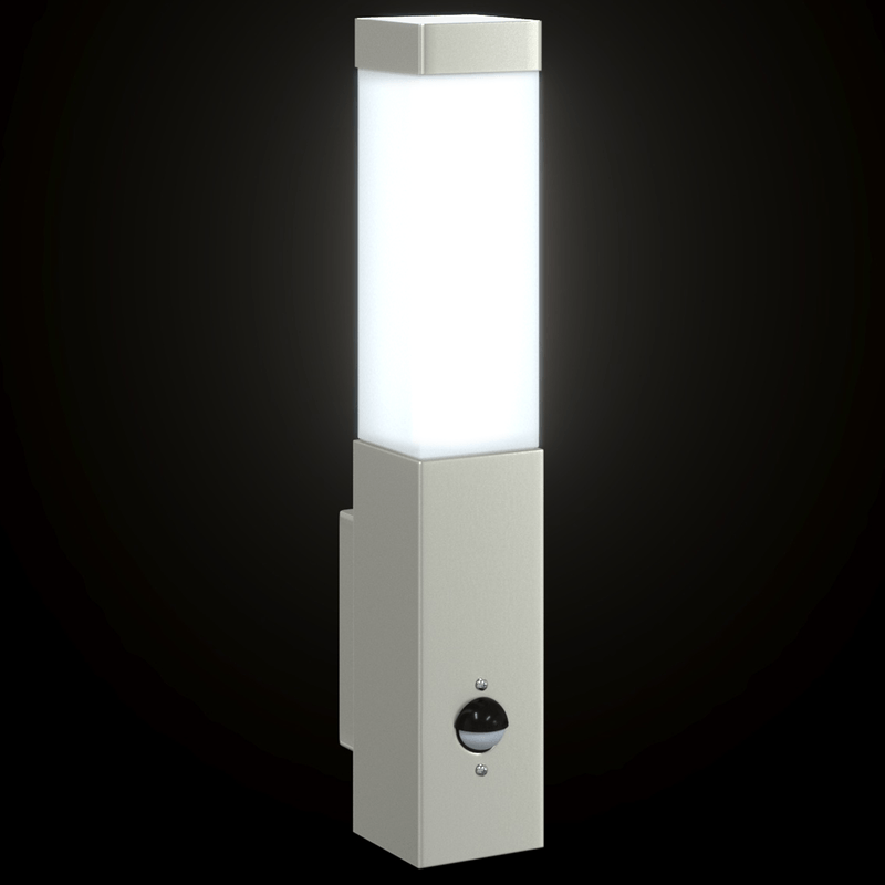 Casa si Gradina - Corpuri si surse de iluminat - Veioze si lampi - Lampi de veghe - Lumina de perete exterior cu senzor argintie din otel inoxidabil IP44 - Infinity.ro