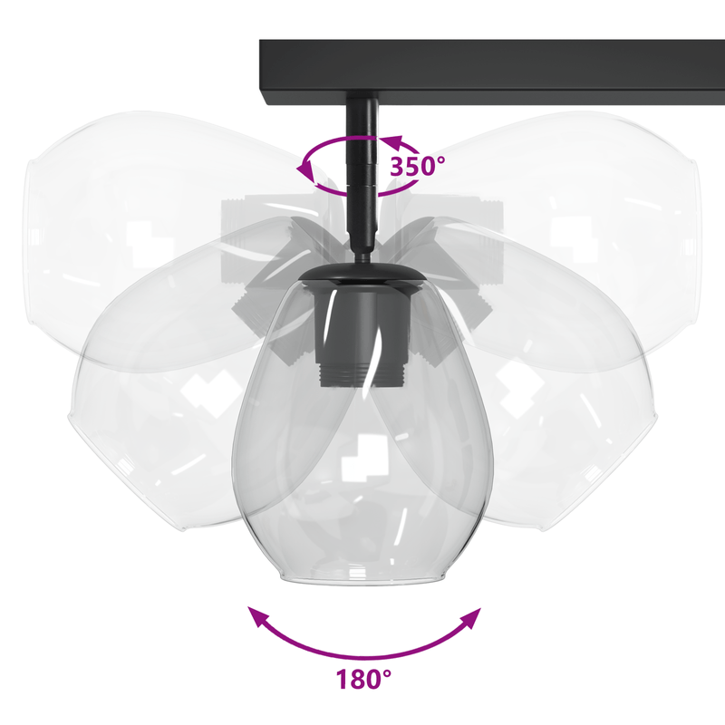 Casa si Gradina - Corpuri si surse de iluminat - Veioze si lampi - Lampi de veghe - Lustra cu abajur din sticla reglabil, antracit, E27 - Infinity.ro